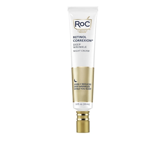 RoC Retinol Correxion Deep Wrinkle Night Face Cream with RoC Retinol, Paraben-Free, 1 fl oz