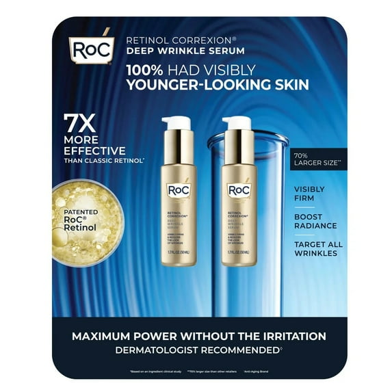 RoC Retinol Correxion Deep Wrinkle Serum, 1.7 Fluid Ounce (Pack of 2)