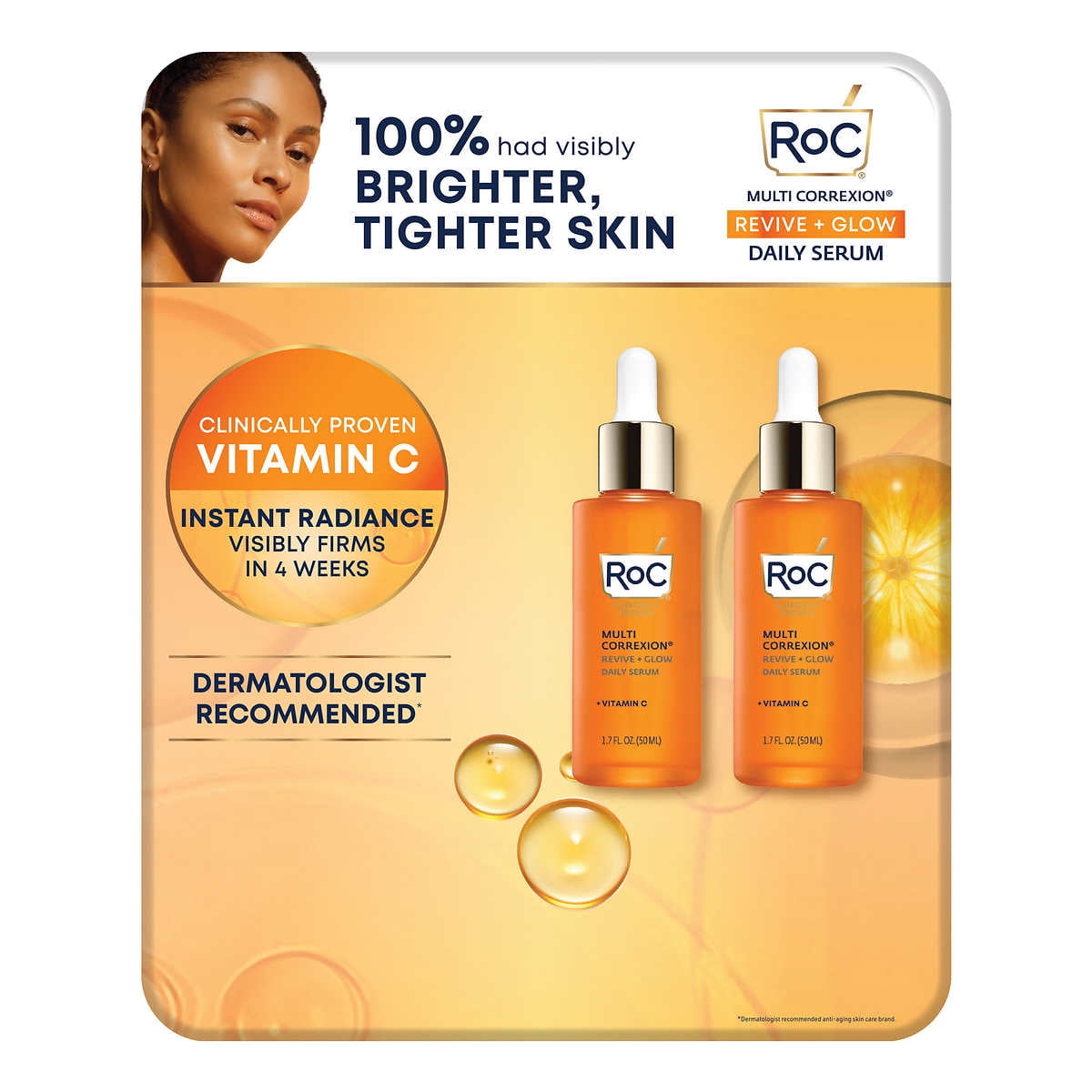 RoC Revive and Glow Vitamin C Serum, 2 Pack, 1.7 oz