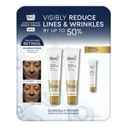 RoC Skincare Retinol Correxion Deep Wrinkle Anti-Aging Night Cream, 0.5 oz., 2 Pk + Bonus Eye Cream