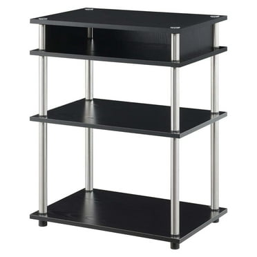 RoLinsc Designs2Go No Tools Printer Stand with Shelves, Black