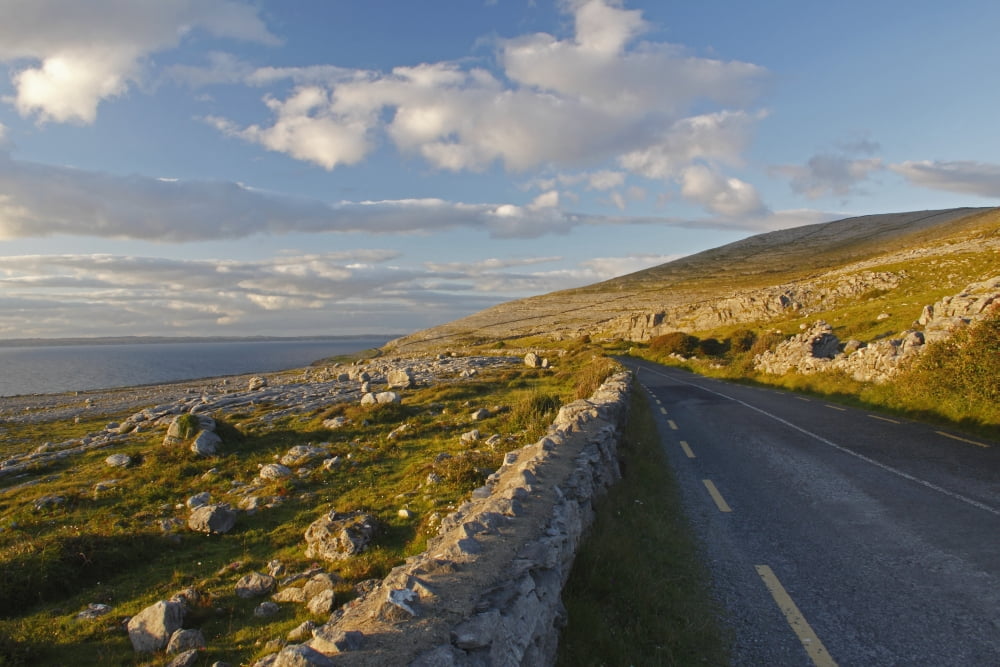 Road Along The Burren Coastline Region County Clare Ireland Canvas Art - Trish Punch Design Pics (19 x 12)