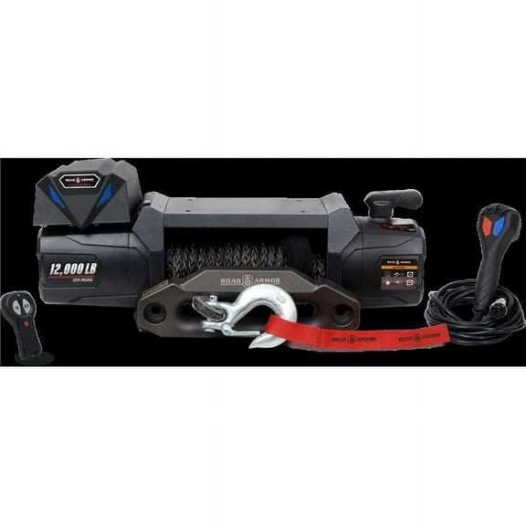 Road Armor RDA-RA10801075 Electric Winch with Synthetic Rope, Black - 12000 lbs Capacity