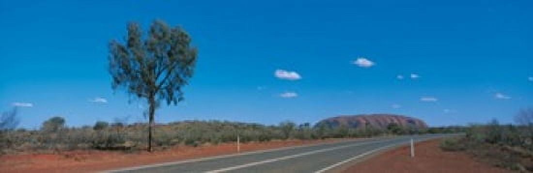 Road Ayers Rock Uluru-Kata Tjuta National Park Australia Canvas Art - Panoramic Images (18 x 6)