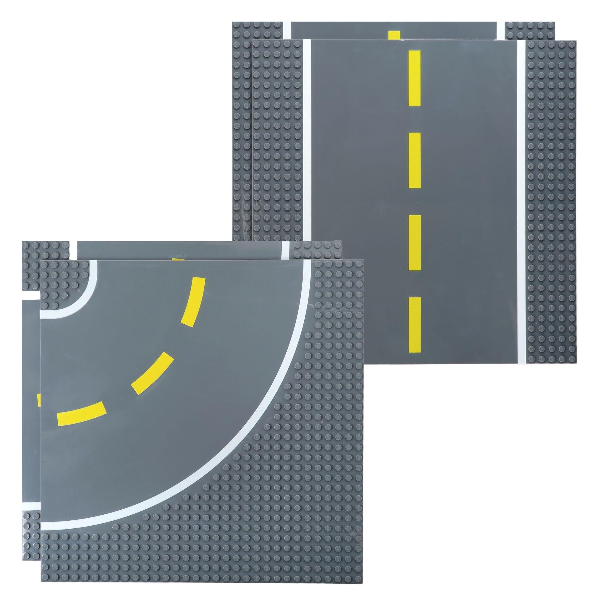 Road Baseplates 10 x 10 Building Brick Baseplates by Strictly Briks LEGO Compatible Building Bases for Roads Towns and Garages and More 4