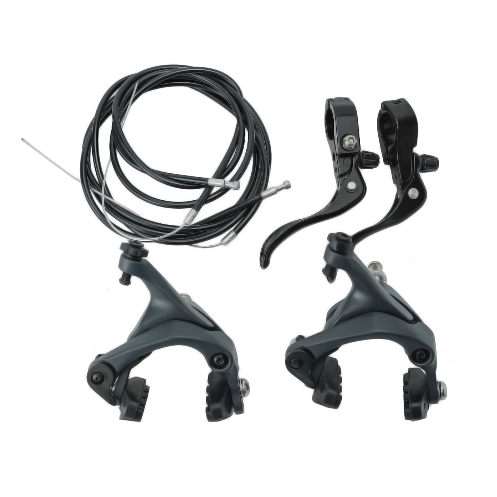 Road Bike Brake Caliper Set Smooth Operation with Levers and Cable