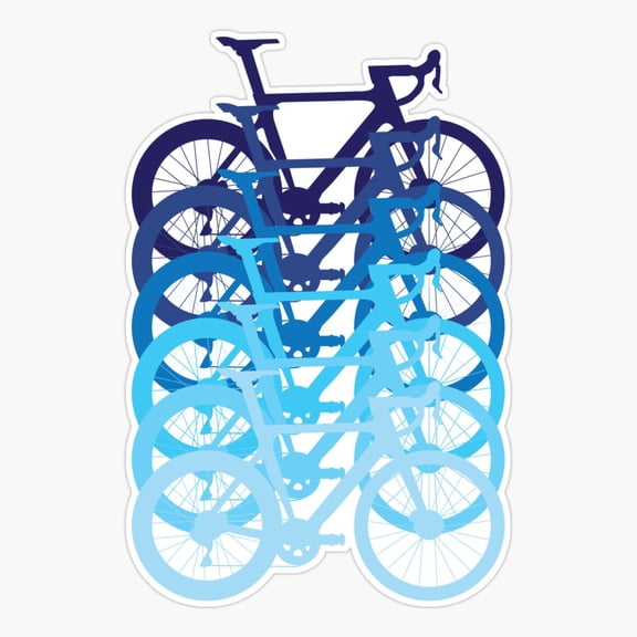 Road Bike Fade Blue Cycling Vinyl Decal Sticker