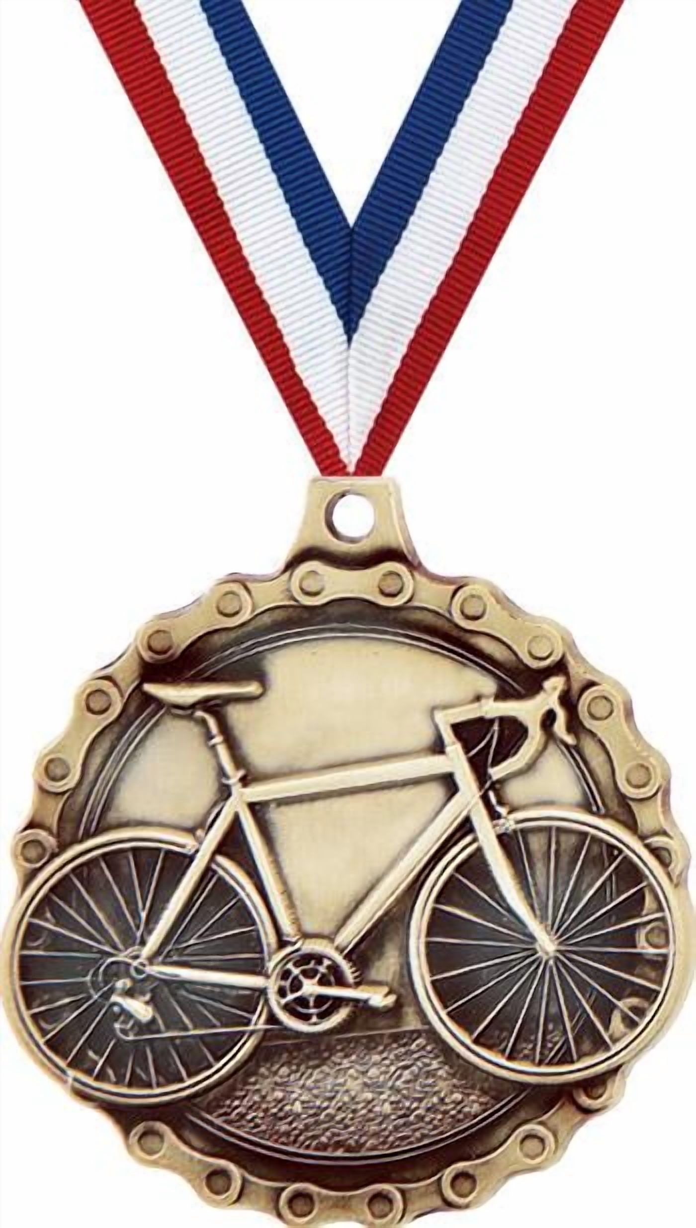 Road Bike Medals, 2" Gold Diecast Road Bike Medal Award 10 Pack