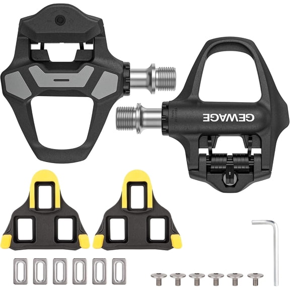 Road Bike Pedals- Ultralight Road Cycling Pedals Clipless Pedals with Cleats Set Compatible with SPD SL System
