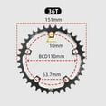 thumbnail image 1 of Road Bike Single Chainwheel 110Bcd 5 Bolts 36T 38T 40T Narrow Wide Chainring, 1 of 5