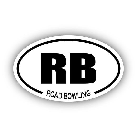 Road Bowling RB Oval Bumper Sticker 3M Vinyl Decal 3 in x 5 in