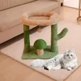 thumbnail image 1 of Road Cactus Cat Tree Small Cat Tower Cat Scratching Post with Curved Perch, Cozy Cat Condo,Padded Top Bed for Kittens and Indoor Cats-Green, 1 of 5