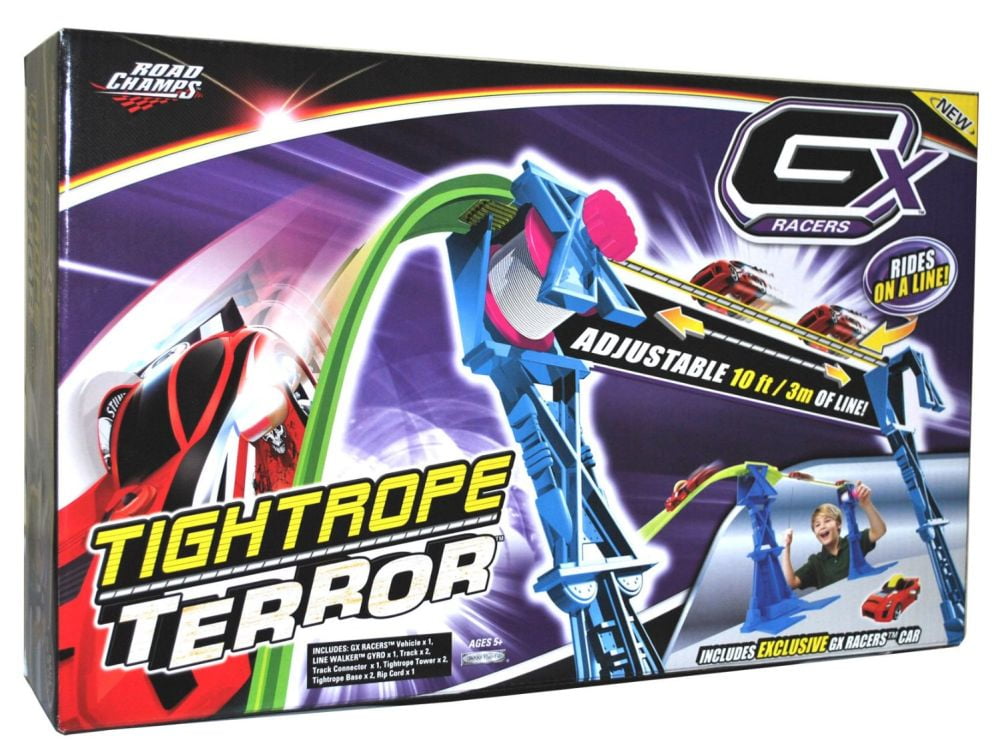 Road Champs Gx Track Tightrope Terror Zipline Race Car Set