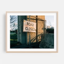Road Closed, Rockaways - Queens New York Photography Oak Framed Wall Art Print 16 x 20 inches