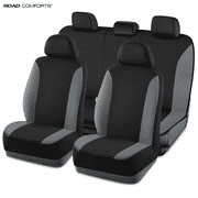 Road Comforts Car Seat Covers, PolyPro Front Seat Covers Set, Universal Fit Car Seat Protector for Cars Trucks Vans SUVs, Breathable, Easy to Install,Gray Full 