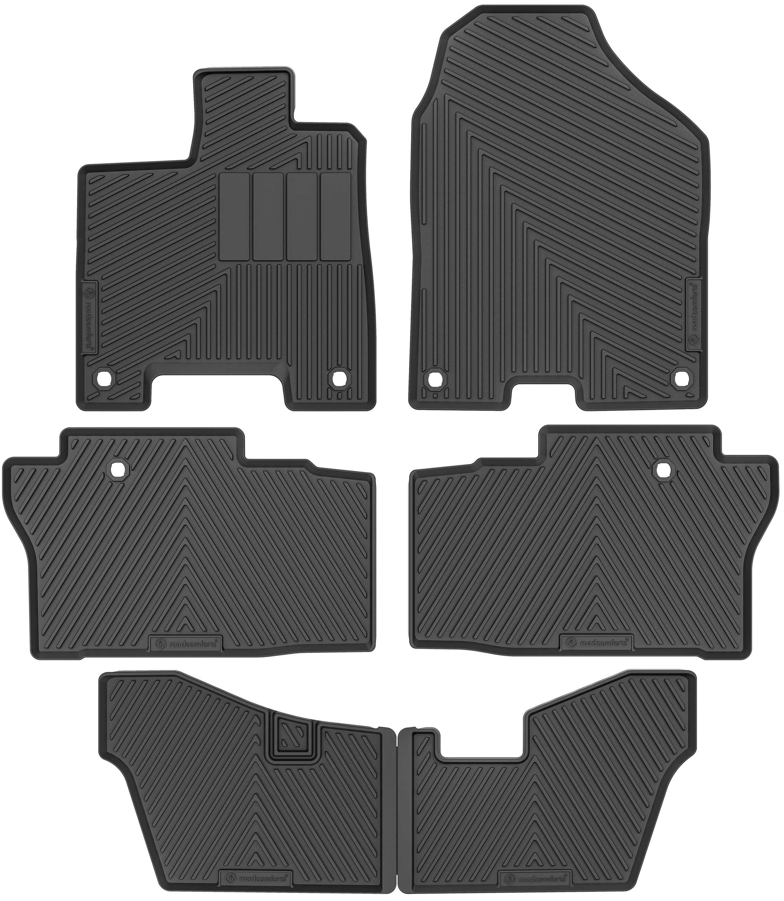 Road Comforts 3 Rows Set Custom Fit Floor Mat Fits select: 2016-2021 HONDA PILOT