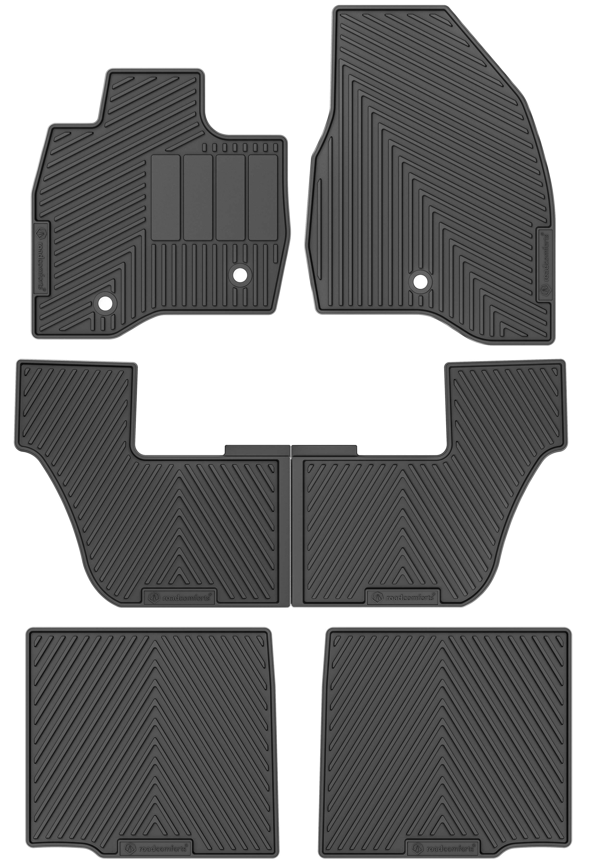 Road Comforts 3 Rows Set Custom Fit Floor Mat Fits select: 2017-2019 FORD EXPLORER