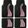 thumbnail image 1 of Road Comforts Car Floor Mats Full Set Front Rear Car Floor Mats with Aluminum Design AntiSlip Backing AllWeather Protection TrimtoFit Car Mats for Most Sedans SUVs  Pink, 1 of 9