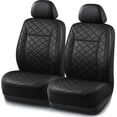 thumbnail image 1 of Road Comforts Car Seat Covers, Lauxury Diamond Quilted Leather Front Bucket Seat Covers, Airbag Compatible, Universal Fit Automotive Seat Covers with Piping Trim, Black, 1 of 7