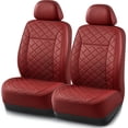 thumbnail image 1 of Road Comforts Car Seat Covers, Lauxury Diamond Quilted Leather Front Bucket Seat Covers, Airbag Compatible, Universal Fit Automotive Seat Covers with Piping Trim,Red, 1 of 6