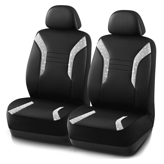 Road Comforts Glitter Car Seat Cover,Sliver Front Seat Cover - Universal Fit