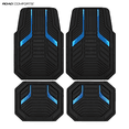 thumbnail image 1 of Road Comforts Heavy Duty Rubber Floor Mats Blue Aluminum Film Car Mats Set, Front and Rear Car Mats, 1 of 9
