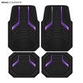 thumbnail image 1 of Road Comforts Heavy Duty Rubber Floor Mats Purple Aluminum Film Car Mats Set, Front and Rear Car Mats, 1 of 8