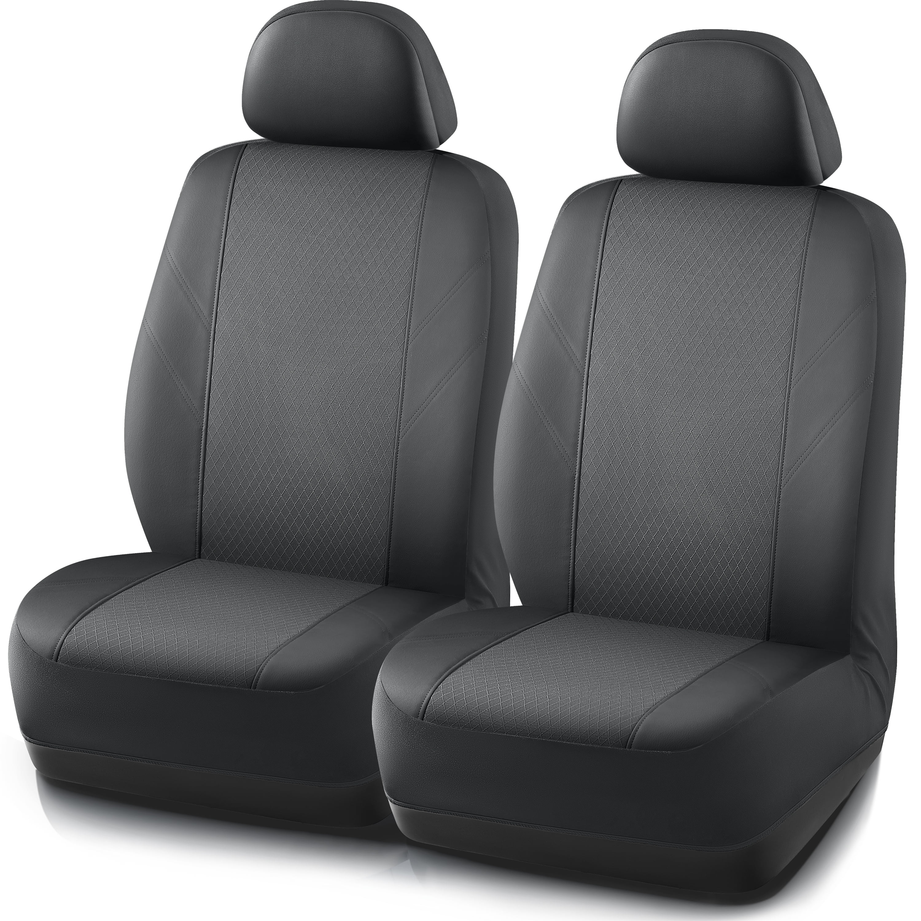Road Comforts Leather Mesh Car Seat Cover, Airbag Compatible, Universal Fit for Most Cars - Grey