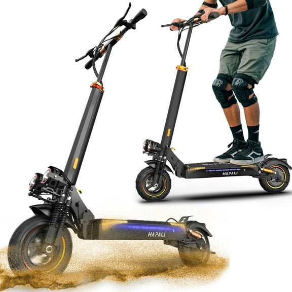 Off Road Electric Scooter for Adult, 11" All Terrain Tire Folding E-Scooter, 1200W Motor 31Mph & 31Miles Max, 48V 15AH with Dual Suspension & Side Light