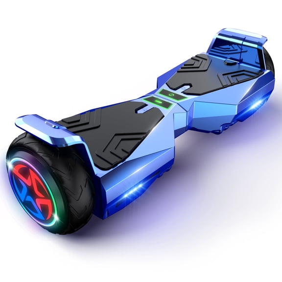 Off Road Electric Scooter with LED Lights & 400W Motor, Tcdjtc Hover Self-Balance Scooter for Kids Board, Electric Scooter with Bluetooth Speakers, Kids Scooter with 9MPH Max Speed, All Terrain