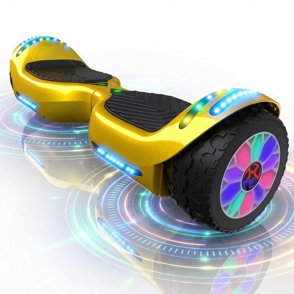 Off Road Electric Scooter with LED Lights & 400W Motor, Tcdjtc Self-Balance Scooter for Kids, Electric Scooter with Bluetooth Speakers, Kids Scooter with 9MPH Max Speed, All Terrain Scooter