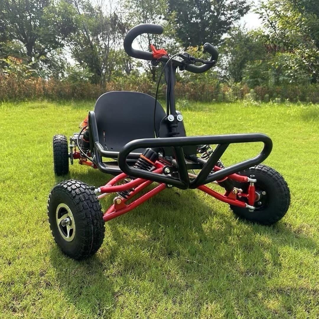Off Road Go Kart Powerful Two-Stroke Gasoline Engine Kart for Adventure and All-Terrain Fun Perfect for Thrilling Outdoor Drives and Rough Trails (RED)