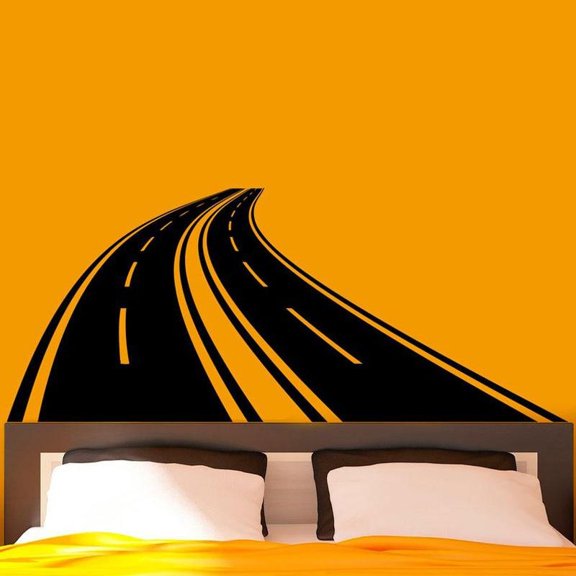 Road Highway Wall Decal Vinyl Interior Design Home Decor Bedroom Decals Removable Mural Roadway Custom Stickers 100x42cm