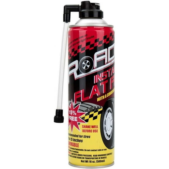 Road Instant Fixes Flat Tire Easy Hose Tire Inflator Air Filler Sealant 16oz (1 Pack)