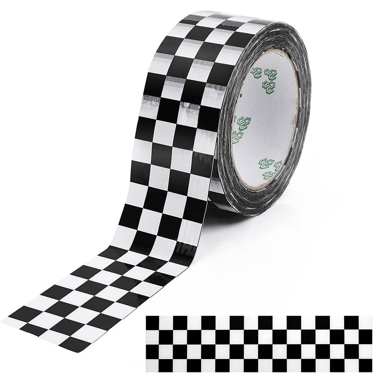 Road Kids Tape Checkered Flag Race Track Tape Race Car Track Road Kids Tape  for Cars Track and Train Sets Decorative,Sticker Racetrack, Duct Tape for  Kids Birthday Party Racing Party Decoration,1 Roll 