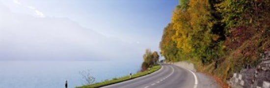 Road Lake Brienz Switzerland Canvas Art - Panoramic Images (36 x 12)