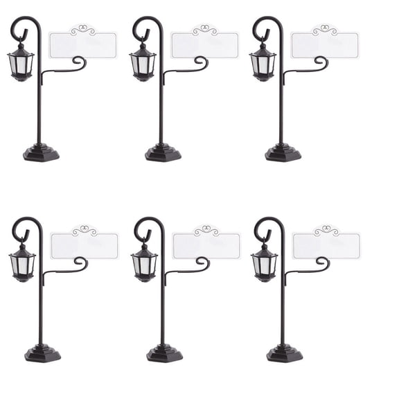 Road Lamp Design Note Clip Photo Holder Metal Note Clamps Creative Place Card Holders for Photos Memos and Messages Unique Street Lamp Design for Weddings Parties and Office Decor(Black*6,4.33x3.15")