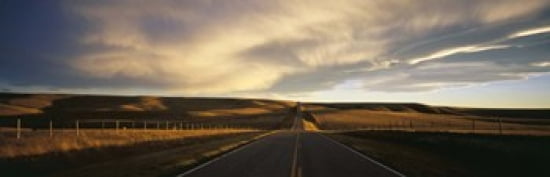 Road Montana USA Canvas Art - Panoramic Images (36 x 12)