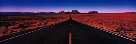 Road Monument Valley Tribal Park UT USA Canvas Art - Panoramic Images (36 x 12)