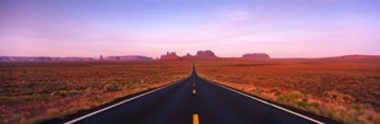 Road Monument Valley Utah USA Canvas Art - Panoramic Images (36 x 12)