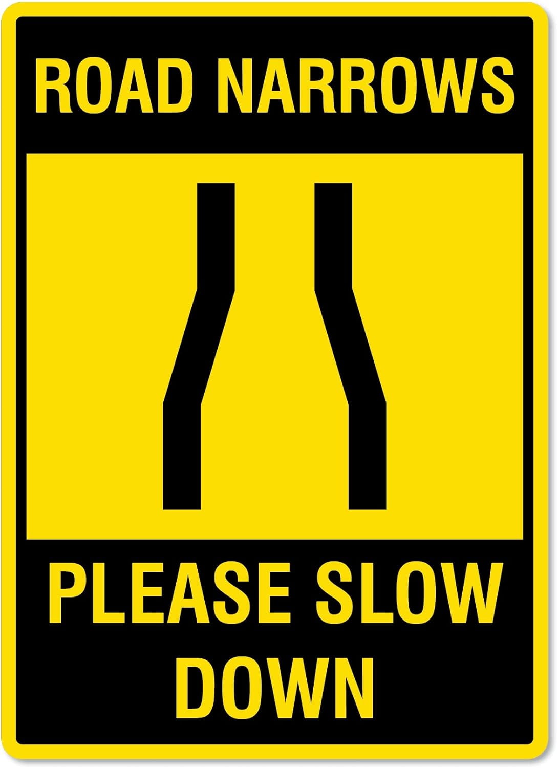 Road Narrows Please Slow Down Sign Traffic and Parking Metal Tin Sign ...