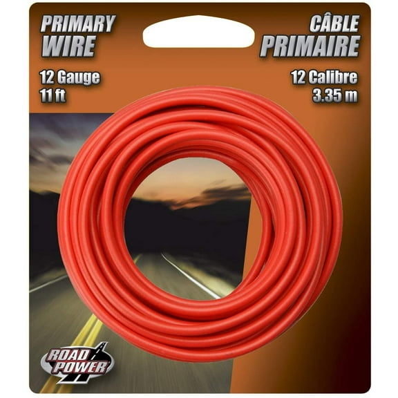 Road Power 55671533 12 Gauge, Red, 11-ft Automotive Copper Wire, 11'