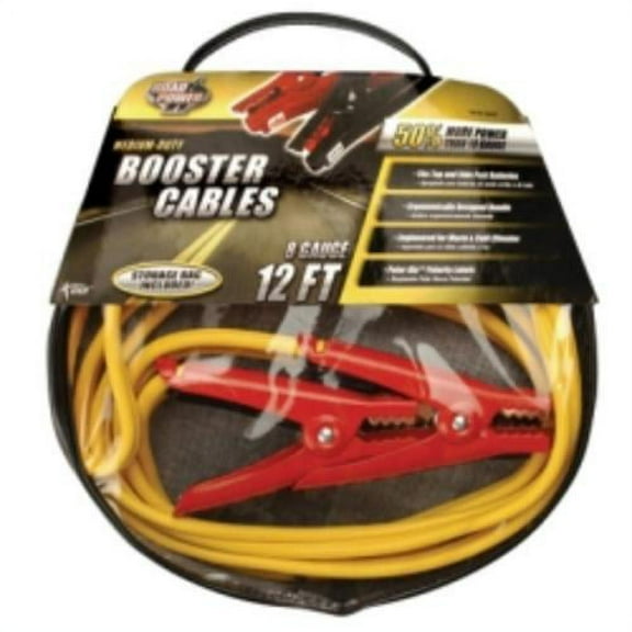 Road Power 84678802 12-Feet, 8-Gauge Medium-Duty Booster Cable Car Battery Jumper Cable