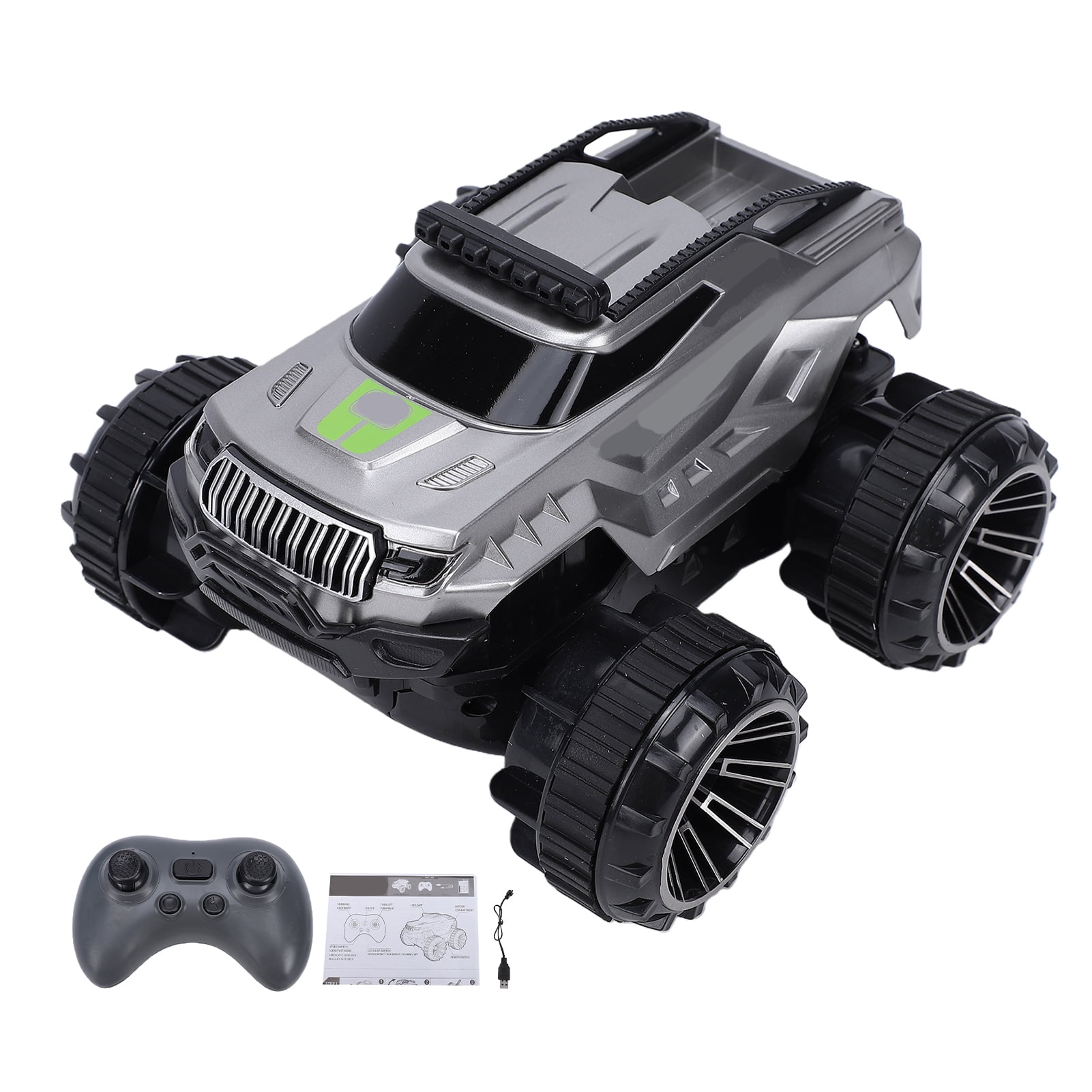 Off Road RC Car Land and Water RC Car, 4WD All Terrain Remote Control Vehicle with LED Lights, 360° Rotation, High-Speed Stunt RC Vehicle for Outdoor Play