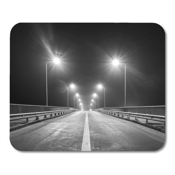 Road Race Empty Freeway at Night Black and White Track Photography Mousepad Mouse Pad Mouse Mat 9x10 inch