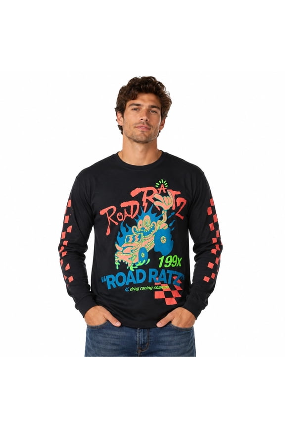 Road Ratz Drag Racing Champs Men's Graphic Print Shirt (Small)