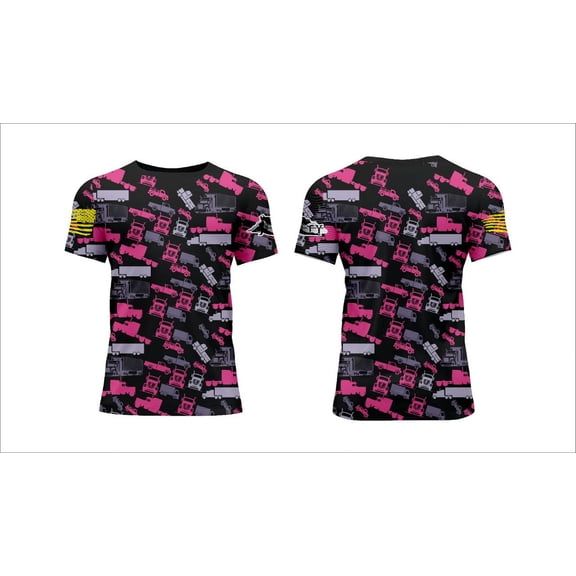 Road Relief Wellness© Trucker Camo© Hot Pink Unisex Shirt size 5XL