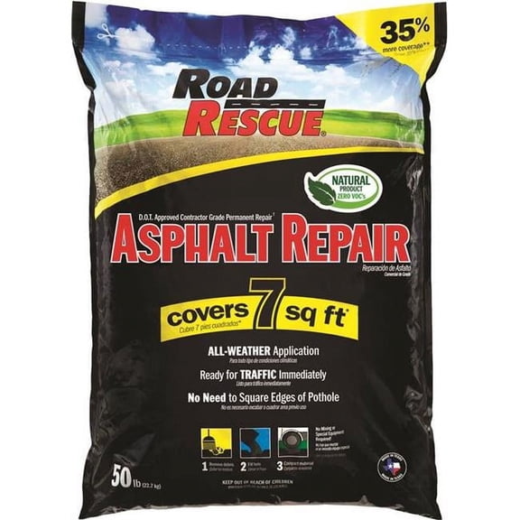 Road Rescue  7 sq. ft. Asphalt Repair Patch Bag - 40 lbs