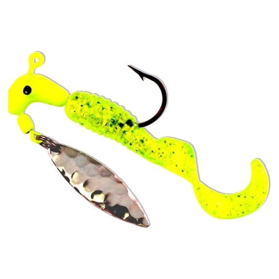Road Runner 1653-012 Pro Series Curly Tail Jig w/Spinner, 1/8 oz