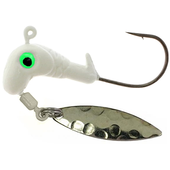 Road Runner Barbed Glow Head 1/8oz Underspin Jighead White Glow